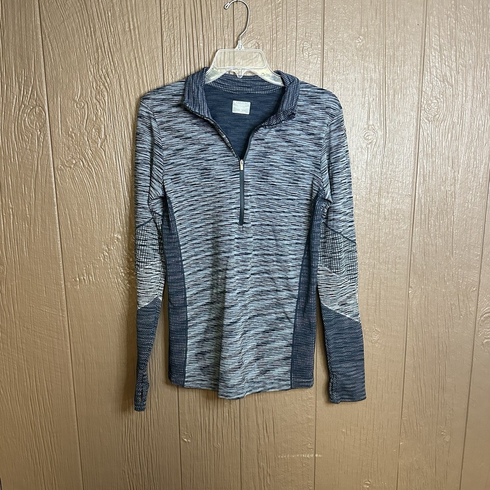 Athleta Flurry Half Zip Jacket Black Grey Size XL Pullover Athletic Casual Light